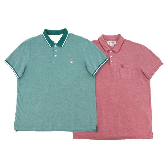Lot of 2 Penguin by MunsingWear Men’s Polo Shirts XL Green Red Short Sleeve Y2K - Picture 3 of 16